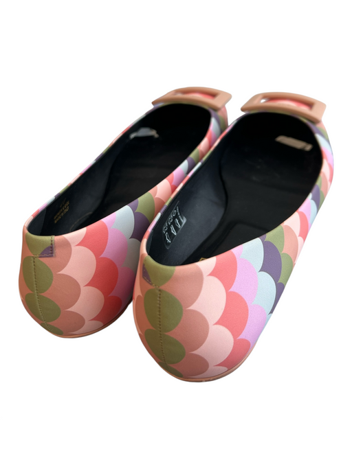 Roger Vivier Shoe Size 40 Multi Leather Square Buckle Scallop Print Shoes Multi / 40
