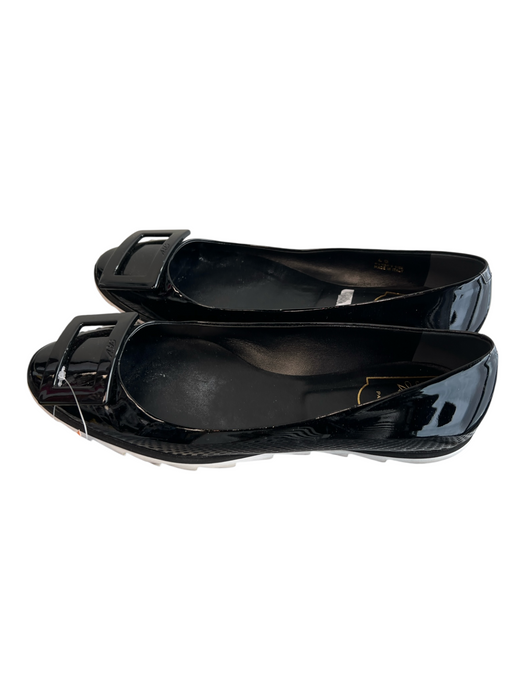 Roger Vivier Shoe Size 40 Black Leather Almond Toe Buckle Detail Flat Shoes Black / 40