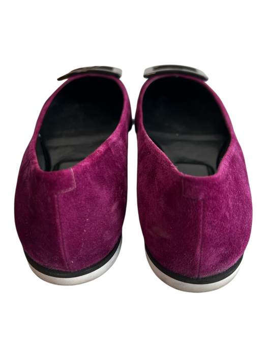 Roger Vivier Shoe Size 40 Purple Suede Almond Toe Buckle Detail Flat Shoes Purple / 40