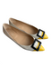 Roger Vivier Shoe Size 40 Tan & Yellow Suede Almond Toe Buckle Detail Flat Shoes Tan & Yellow / 40
