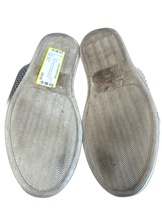 Aquatalia Shoe Size 9.5 Silver Manmade Material Round Toe Woven Flat Shoes Silver / 9.5