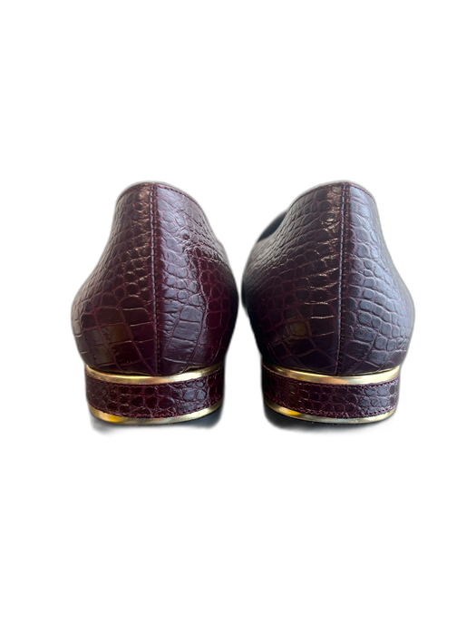 Aquatalia Shoe Size 10 Maroon Leather Crocodile Embossed Pointed Toe Shoes Maroon / 10