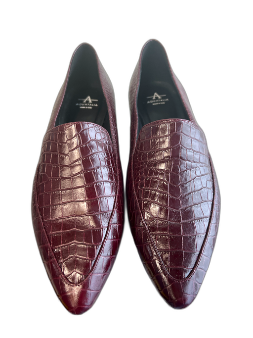 Aquatalia Shoe Size 10 Maroon Leather Crocodile Embossed Pointed Toe Shoes Maroon / 10