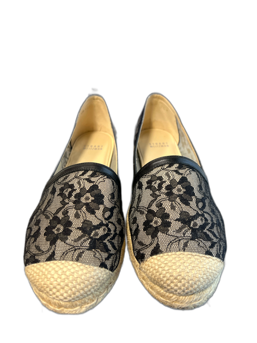 Stuart Weitzman Shoe Size 9.5 Black Manmade Material Round Toe Espadrille Shoes Black / 9.5