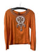 Tory Burch Size Est S Orange Cotton Boat Neck Long Sleeve beaded applique Top Orange / Est S