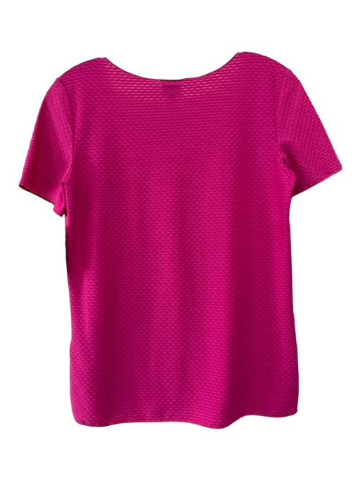 Armani Collezioni Size 4 Hot pink Polyester Blend V Neck Textured Top Hot pink / 4