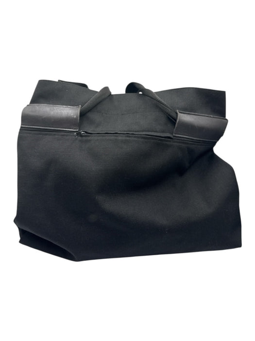 Longchamp Black & Multi Canvas & Leather Velcro Zip Pocket Two Handle Tote Bag Black & Multi