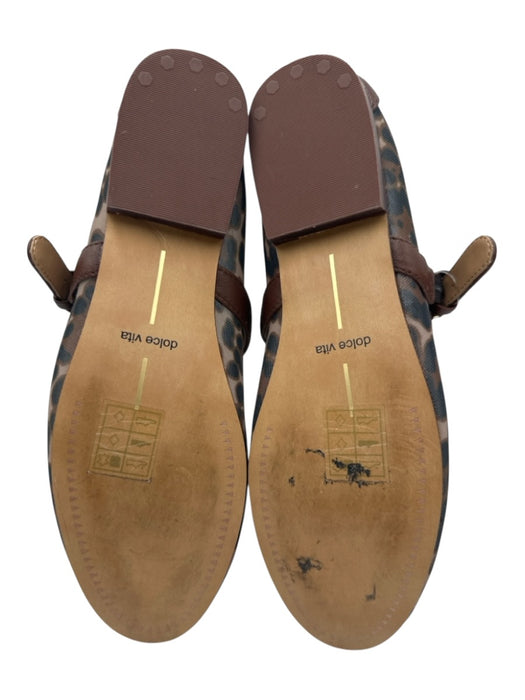 Dolce Vita Shoe Size 6 Brown & Black Leather & Textile Mesh Leopard Print Flats Brown & Black / 6