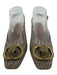 Kurt Geiger Shoe Size 36.5 Black, White & Gold textile upper Logo Slingbacks Black, White & Gold / 36.5