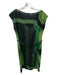 Elie Tahari Size 8 Green & Black Wool Blend Cap Sleeve Ombre Back Zip Dress Green & Black / 8