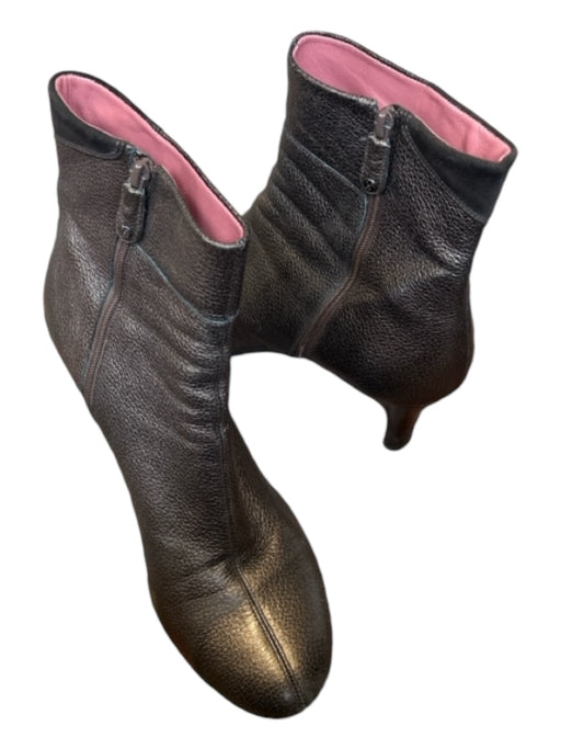 Cole Haan Shoe Size 9B Bronze Leather Stiletto Side Zip Metallic Booties Bronze / 9B