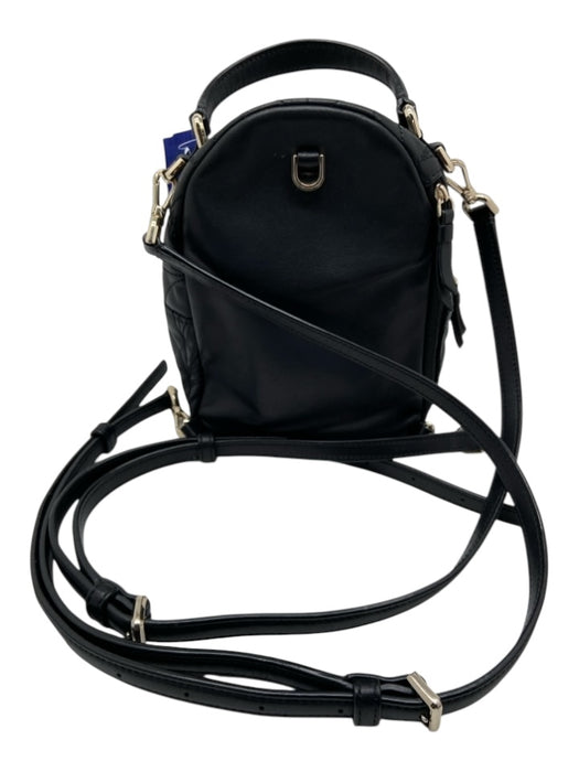 Kate Spade Black Leather Quilted Zip Top Removable Straps Backpack Bag Black / S
