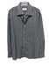 Bugatchi Size XL Black & White Striped Button Down Men's Long Sleeve Shirt Black & White / XL