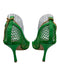 Bottega Veneta Shoe Size 38 Green & Gold Leather Net Chain Detail Sandals Green & Gold / 38
