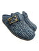 Fendi Shoe Size 38 Blue textile upper Denim Monogram Buckle Mule Flats Blue / 38