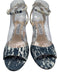 Jimmy Choo Shoe Size 39.5 Blue & Cream textile upper Denim Ankle Strap Sandals Blue & Cream / 39.5