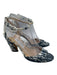Jimmy Choo Shoe Size 39.5 Blue & Cream textile upper Denim Ankle Strap Sandals Blue & Cream / 39.5