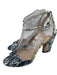 Jimmy Choo Shoe Size 39.5 Blue & Cream textile upper Denim Ankle Strap Sandals Blue & Cream / 39.5