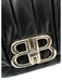 Balenciaga Black Leather Quilted Silver Hardware Logo Shoulder Bag Black / Medium