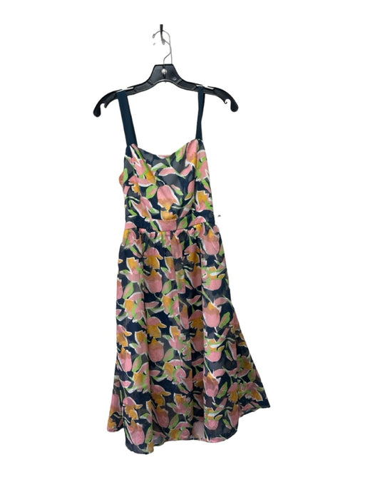 Abbey Glass Size S Blue, Pink & Yellow Polyester Sheer Overlay Floral Dress Blue, Pink & Yellow / S