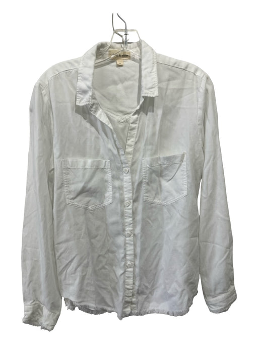 Cloth & Stone Size S White Tencel Button Down Long Sleeve Collar Top White / S