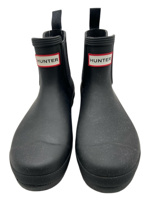 Hunter Shoe Size 7 Black Rubber Waterproof Ankle Chelsea Rain Booties Black / 7