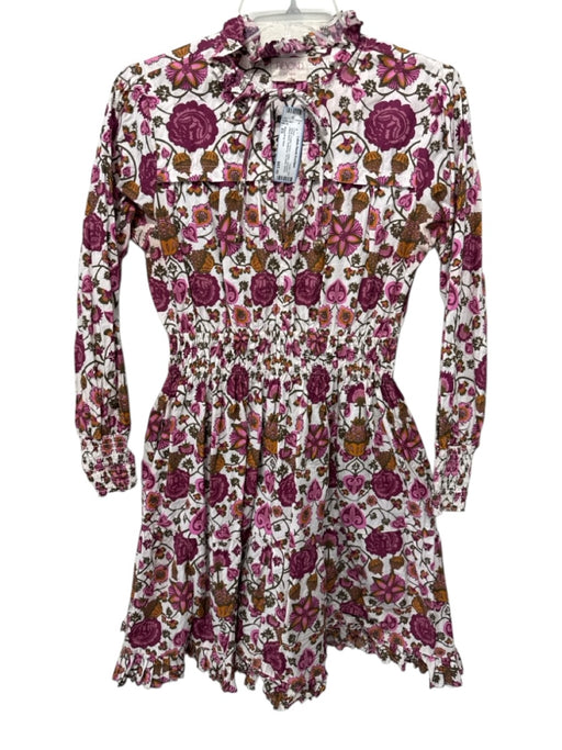 Beyond by Vera Size XS White, Purple, Green Cotton Smocked Waist Band Dress White, Purple, Green / XS