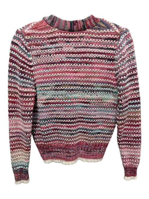 Veronica Beard Size XS Pink, White, Blue Cotton Stripe V Neck Crop Cardigan Pink, White, Blue / XS