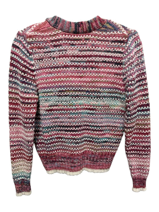 Veronica Beard Size XS Pink, White, Blue Cotton Stripe V Neck Crop Cardigan Pink, White, Blue / XS