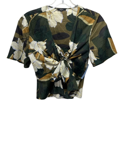 Rails Size S Green, Beige, Brown Cotton Oversized Floral Short Sleeve Top Green, Beige, Brown / S