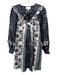 Cleobella Size XS Black, Navy, Yellow Cotton Blend Floral Long Sleeve Dress Black, Navy, Yellow / XS