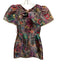 Alden Adair Size XS Black & Multi Polyester Short Puff Sleeve Mixed Print Dress Black & Multi / XS