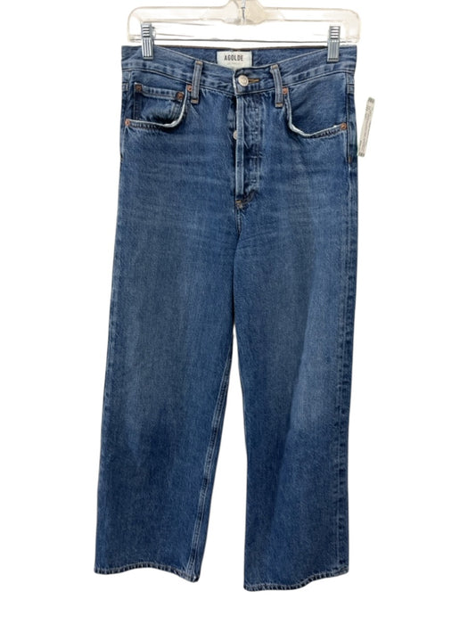 Agolde Size 26 Med Wash Cotton Denim Button Fly 5 Pocket Whiskering Jeans Med Wash / 26