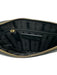 Thacker Black & Gold Leather Zip Top Ring Detail Clutch Bag Black & Gold / Small