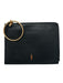 Thacker Black & Gold Leather Zip Top Ring Detail Clutch Bag Black & Gold / Small