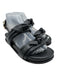 Birman Shoe Size 38 Black Leather Round Toe Knot Detail Ankle Buckle Sandals Black / 38
