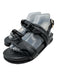 Birman Shoe Size 38 Black Leather Round Toe Knot Detail Ankle Buckle Sandals Black / 38
