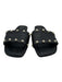 Stuart Weitzman Shoe Size 7 Black, White & Gold Leather Square Toe Slide Sandals Black, White & Gold / 7