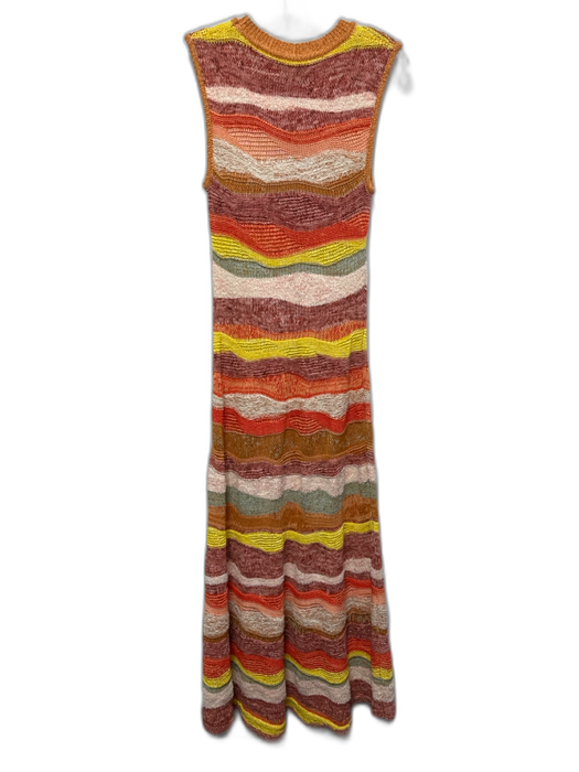 Ulla Johnson Size P Orange, Yellow, Multi Cotton & Nylon Sleeveless Stripe Dress Orange, Yellow, Multi / P