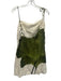 Andres Otalora Size 8 Green & White Linen Blend Sleeveless Ginkgo Leaves Dress Green & White / 8