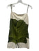 Andres Otalora Size 8 Green & White Linen Blend Sleeveless Ginkgo Leaves Dress Green & White / 8