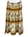 Olivia by Livro Size S Cream & Multi Cotton Back Zip Floral Print Skirt Cream & Multi / S