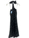 Dissh Size 6 Black & White Linen & Rayon Halter Tie Neck Sleeveless Dress Black & White / 6