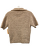 Line Size XS Beige Polyester & Wool Blend Ribbed Knit Short Sleeve Sweater Top Beige / XS
