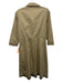 Elie Tahari Size 10 Khaki Beige Cotton & Polyester 3/4 Sleeve Pintuck Midi Dress Khaki Beige / 10