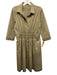Elie Tahari Size 10 Khaki Beige Cotton & Polyester 3/4 Sleeve Pintuck Midi Dress Khaki Beige / 10