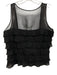 Lillie Rubin Size 8 Black Silk Sleeveless Ruffles Beaded Tiered Top Black / 8