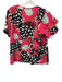 CROSBY by Mollie Burch Size S Pink, Black & White Polyester Abstract Print Top Pink, Black & White / S