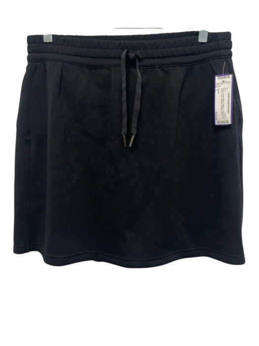 Spanx Size L Black Modal Blend Elastic & Drawstring Waist Built in Shorts Skirt Black / L