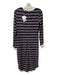 By Egreis Size L Blue, Red & White Polyester Blend Ribbed Button Detail Dress Blue, Red & White / L